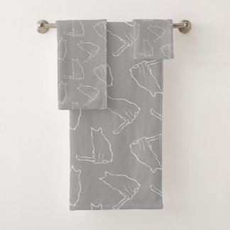 Chats minimalistes Motif gris moderne