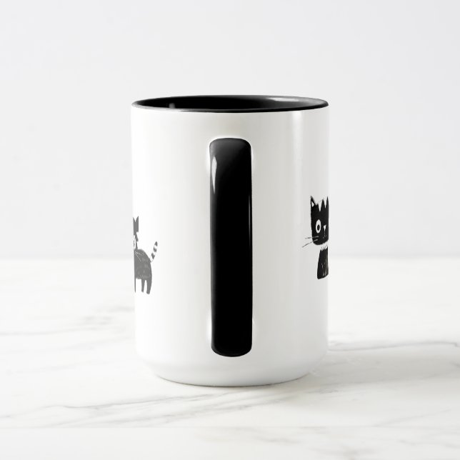 Chats noirs et blancs 15oz Mug (Poignée)