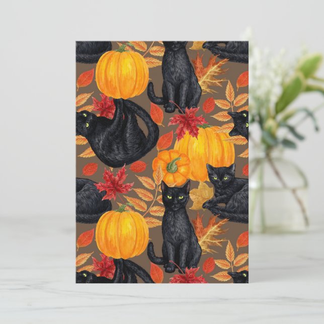Chats noirs et citrouilles 2 (Debout devant)