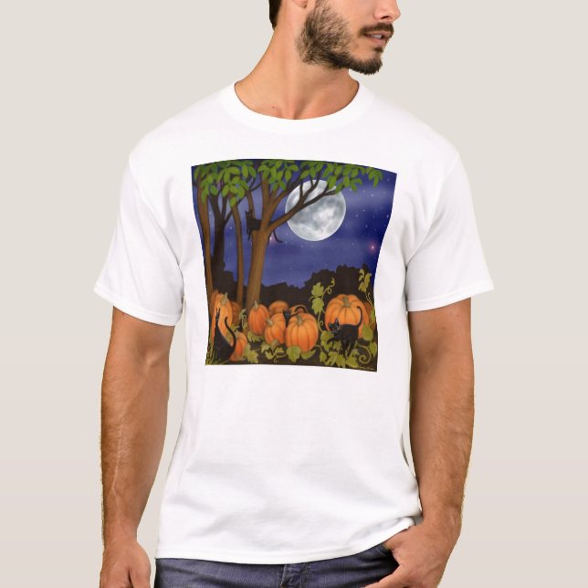 Chats noirs et T-shirt de citrouilles (Devant)