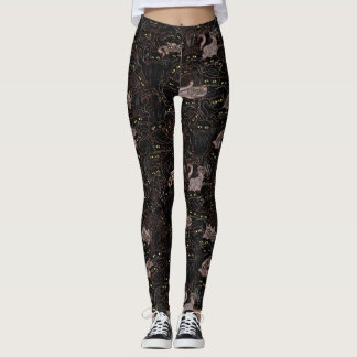Chats noirs Jaunes Yellow Eyes Leggings