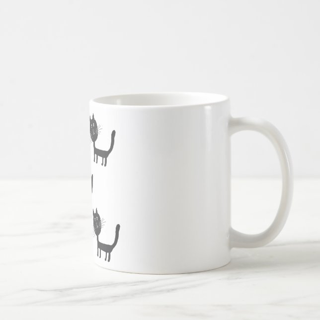 Chats noirs mignons art Mug (Droite)