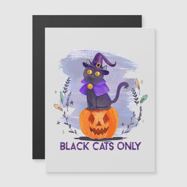 Chats noirs seulement - Chat sorcier sur Jack-O’-L (Devant / Derrière)