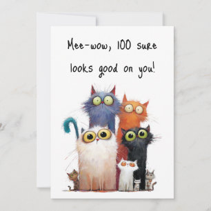 Chats originaux avec de grands yeux Carte plate d'
