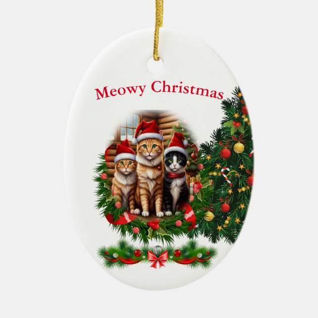 chats ornements de Noël (Devant)