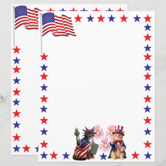 Chats patriotiques - Lady Liberty et Oncle Sam