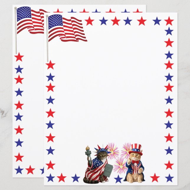 Chats patriotiques - Lady Liberty et Oncle Sam (Devant / Derrière)