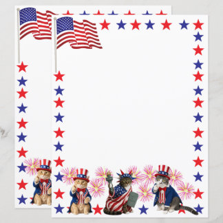 Chats patriotiques - Lady Liberty et Oncle Sam