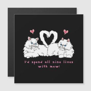 Chats Persans Blancs avec des Cœurs