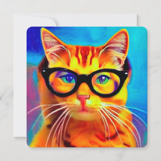Chats portant des lunettes Carte de voeux (Devant)