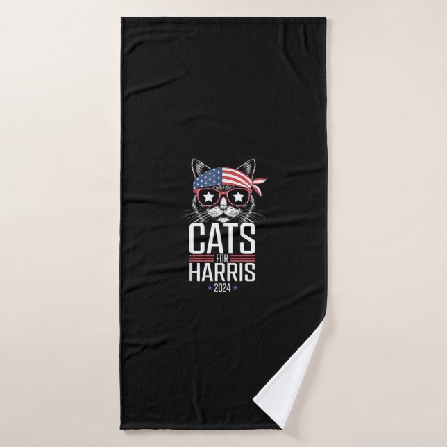 Chats pour Harris 2024 - Kamala Harris pour le pré (Serviette de bain)