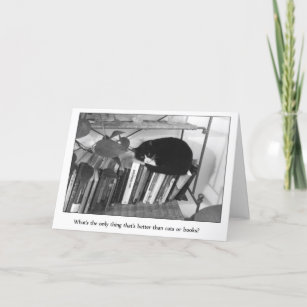 RuxandCip Carte d'anniversaire chat noir avec fleurs 2023 : :  Fournitures de bureau