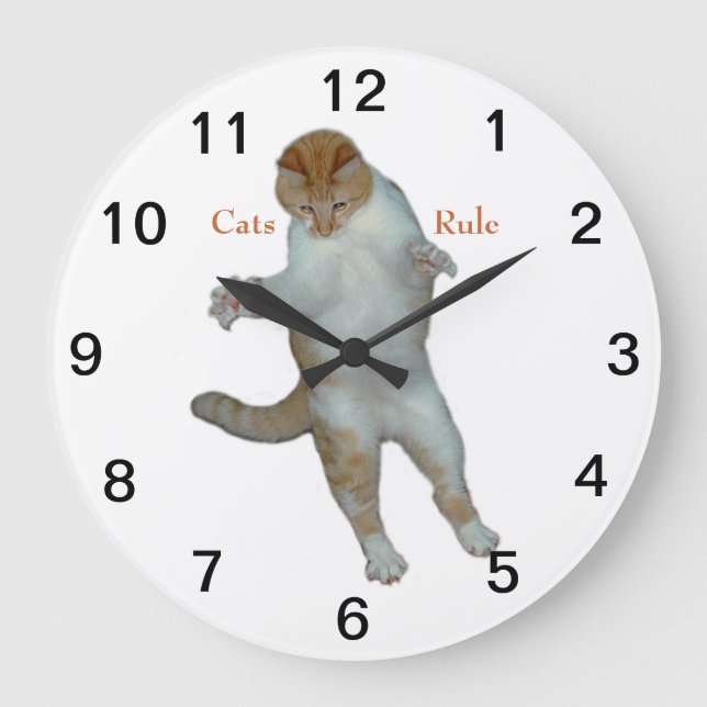 Chats Règle chats jouant Wall Horloge (Recto)