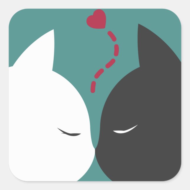 Chats romantiques simples en amour Sceau Sticker (Devant)