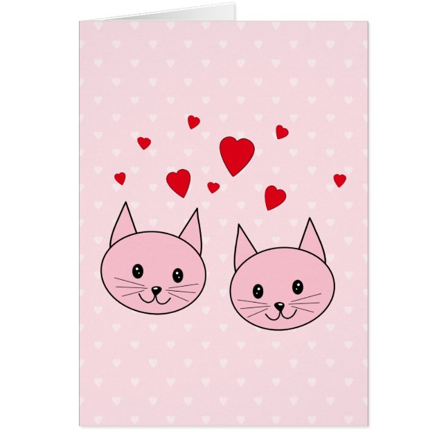 Chats roses avec des coeurs d'amour (Devant)