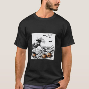 Chats sinistants dans la Grande Vague T-shirt de H