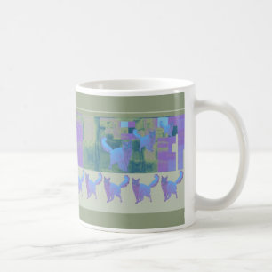 Chats somaliens bleus dansant la tasse
