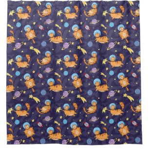 Chats Space adorable Motif Douche rideau