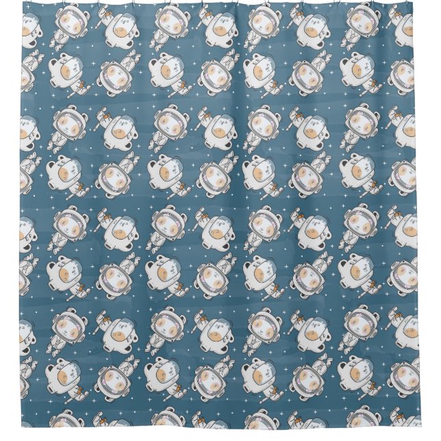 Chats Space adorable Motif Douche rideau (Devant)