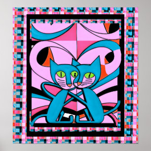 Chats Style Pop Art, Impression Art, Décor Maximal