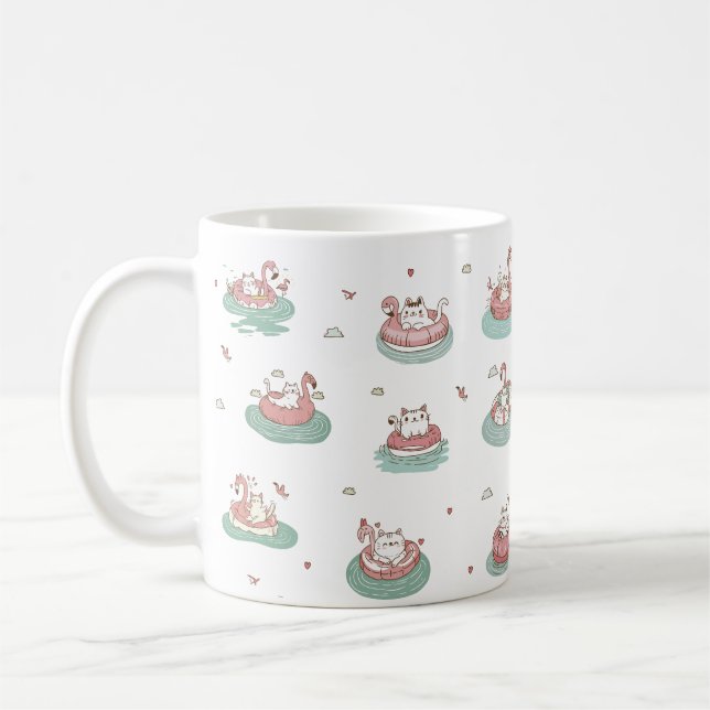 Chats sur anneaux gonflables Mug (Gauche)