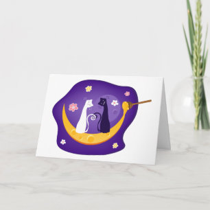 Chats sur Honey Moon Carte de voeux