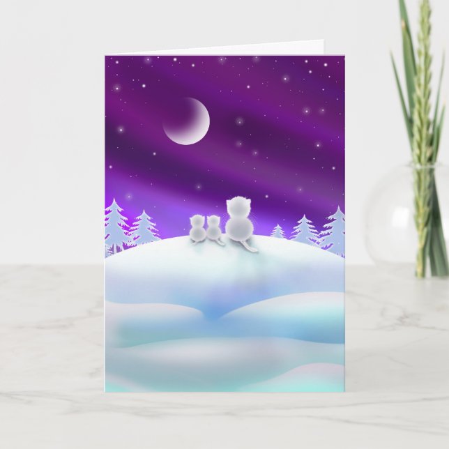 Chats sur la carte de vacances de Snowhill (Devant)