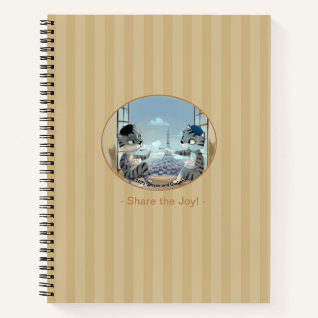 Chats & Tour Eiffel - Paris Cahier à spirale Joie (Devant)