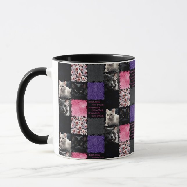 Chats-un-Tonic Patchwork Chat Mug (Gauche)