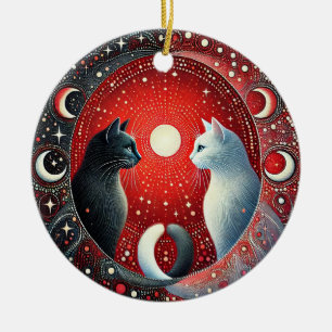 Chats Yin Yang Ornement de Maison Équilibre Artist