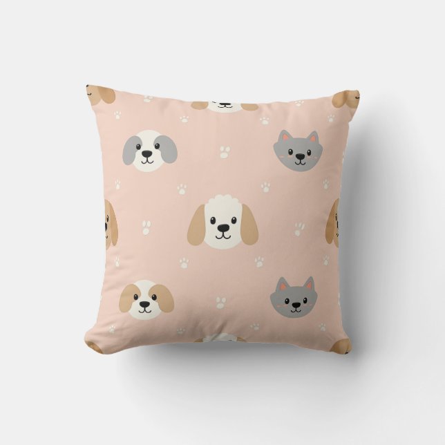 chatte chatte et chien coussin (Recto)