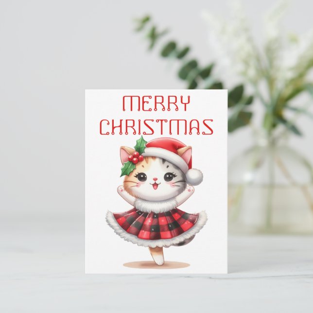 Chatte dansante - Carte de Noël (Debout devant)