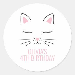 Chatte fête d'anniversaire stickers visage chatté