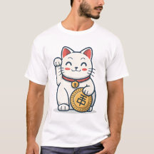 Chatte Maneki Neko Chat T-Shirt Chat Lucky | Bon j