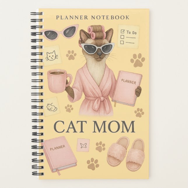 Chatte tenant un agenda quotidien  (Devant)