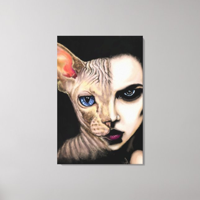 Chatte - Toile de visage - Impression sur toile -  (Recto)