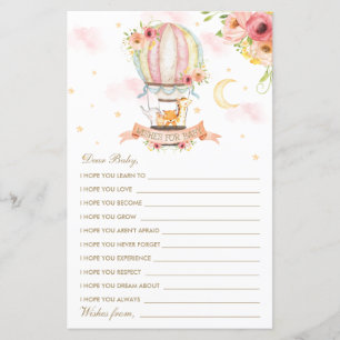 Chaud Air Balloon Animaux Douche Voeux pour bébé