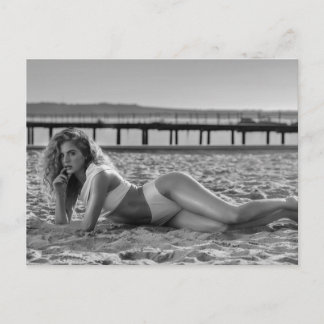 CHAUD ! Bikini d'été B&W carte postale photo
