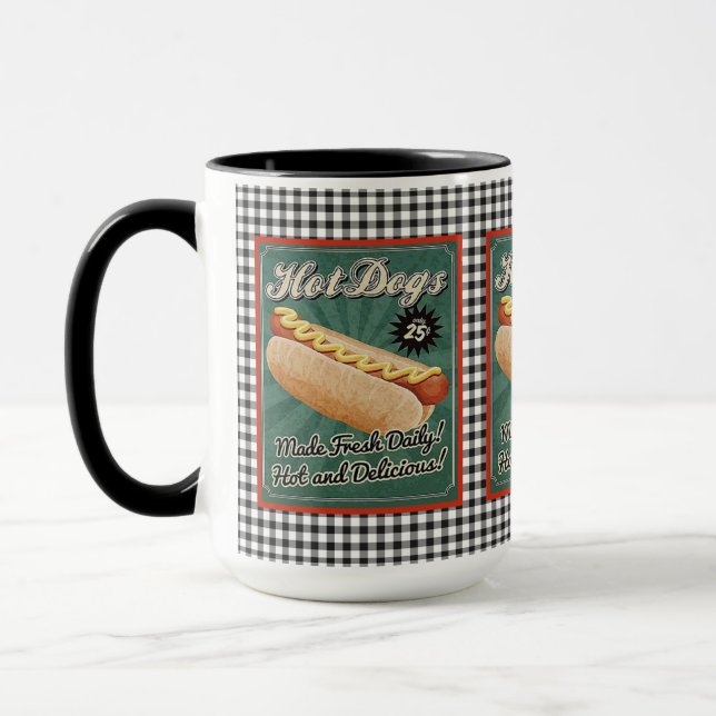 Chaud Chiens Retro Mug (Gauche)
