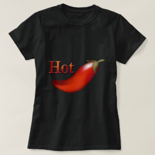 Chaud Chili Pepper Ladies T-shirt noir