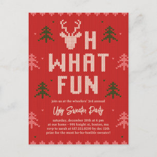Chaud de Noël moche Invitation de vacances Carte p