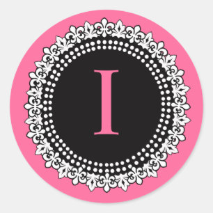 Chaud Monogramme rose I Sticker Mariage Fleur de L