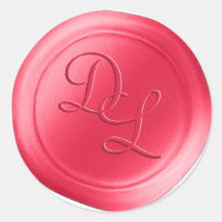 Chaud rose 2 Lettre Monogramme Stickers de cire