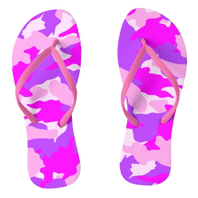 Chaud rose blanc et violet Camo tongs militaires (Semelle)