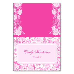 Chaud rose Chinoiserie Mariage Table Cartes de Pla
