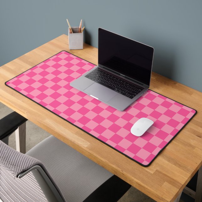 Chaud rose clair Checker Motif de bureau Mat (Bureau 2)