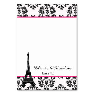 Chaud rose Damas Tour Eiffel Tente Cartes de Place