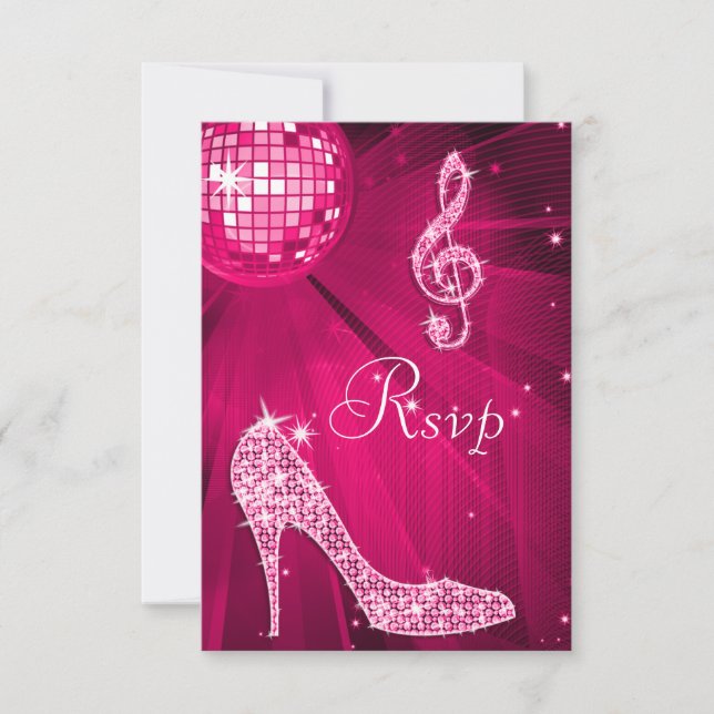 Chaud rose Disco Ball Étincelle talons RSVP (Devant)