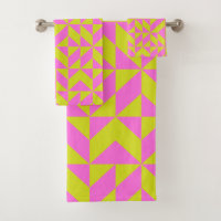 Chaud rose Lime Chartreuse Motif géométrique