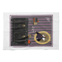 Chaudière blanche à neige et serviette de cuisine